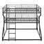 Full XL over Twin XL over Queen Size Triple Bunk Bed with Long and Short Ladder,Black - Korvel