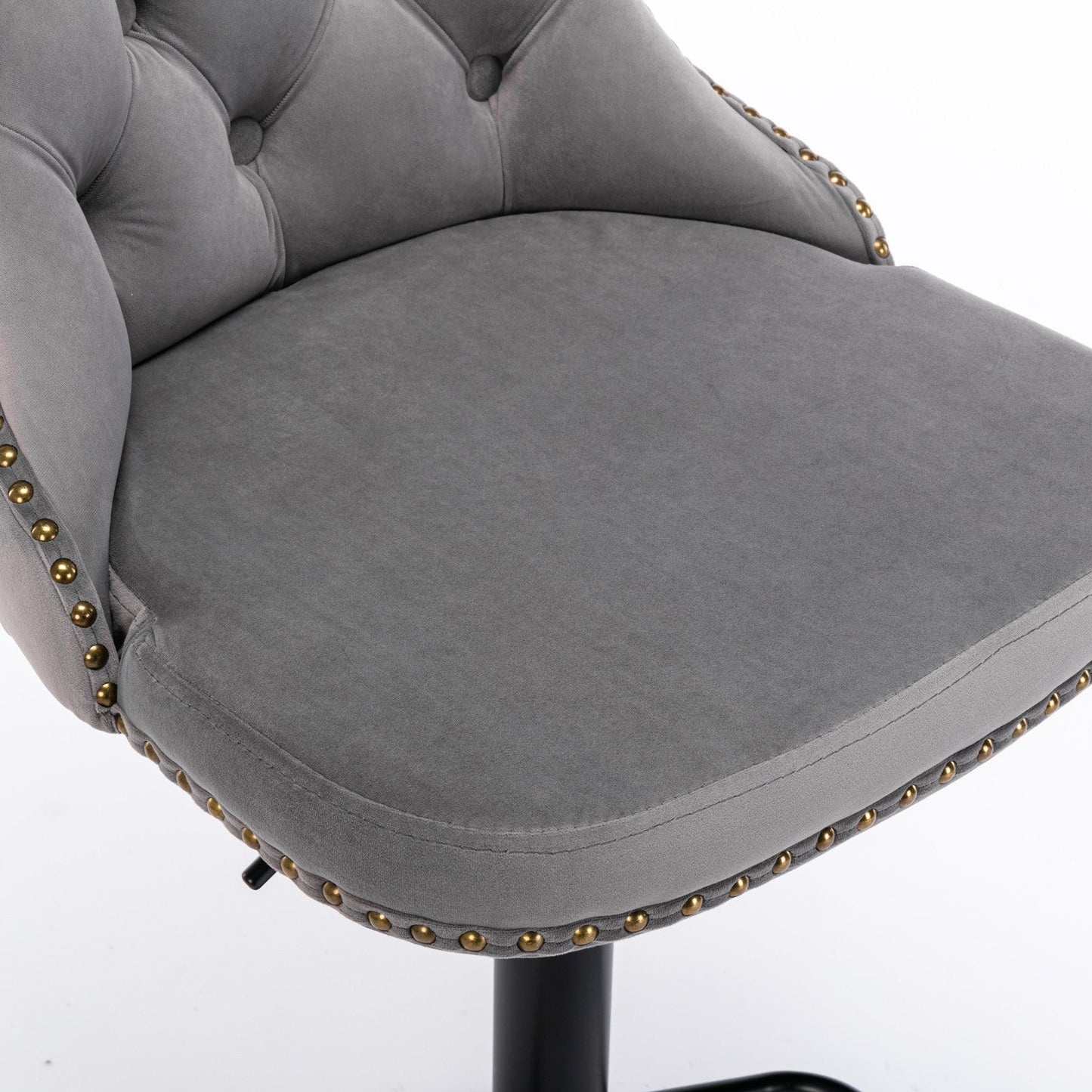 Gray,Set of 2 25-33 Inch,17.7 inch base, Modern Upholstered Bar Stools with Backs Comfortable Tufted for Home Pub and Kitchen - Korvel