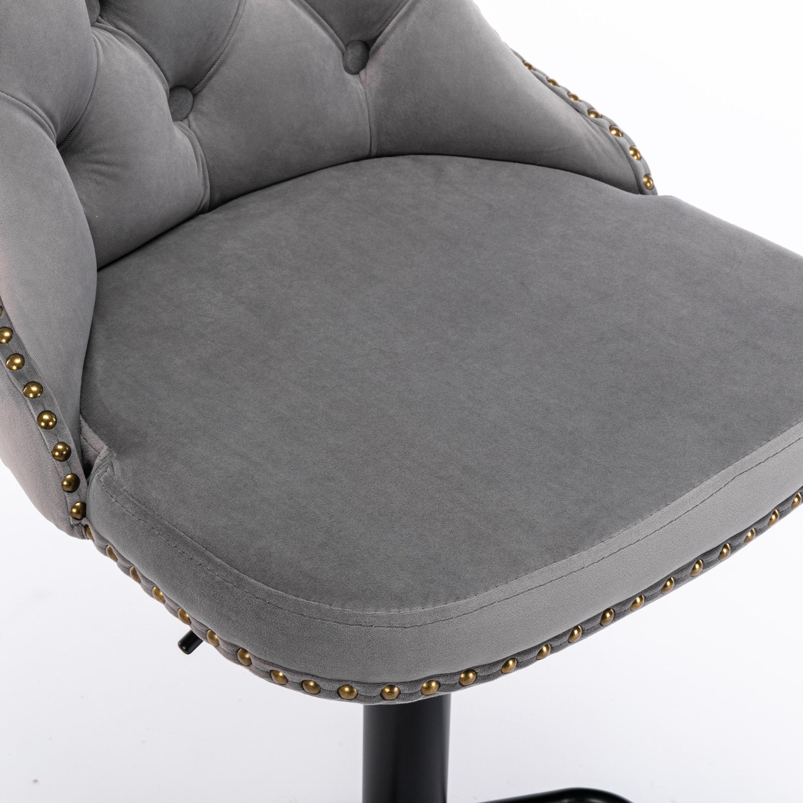 Gray,Set of 2 25-33 Inch,17.7 inch base, Modern Upholstered Bar Stools with Backs Comfortable Tufted for Home Pub and Kitchen - Korvel