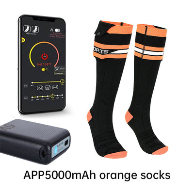 Heated Socks APP Remote Control 6000/5000mAh Rechargeable Battery Winter Thermal Electric Heating Thick Stockings 3 Gears - Korvel