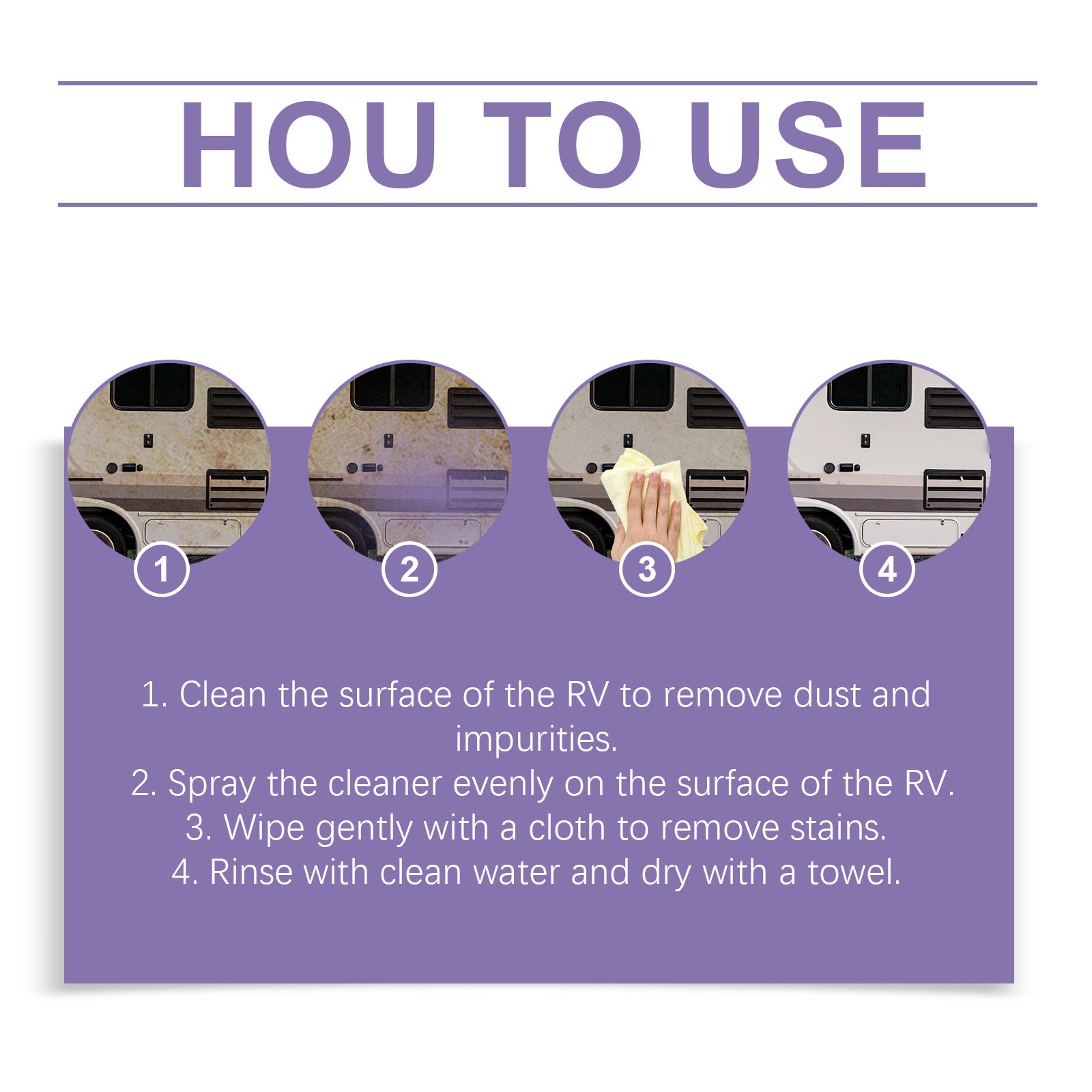 Motorhome Cleaning Solution, One Step Cleaning Easy Decontamination Bright As New Anti-Uv Coating Agent - Korvel