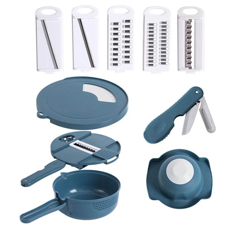 Vegetable Cutter Multifunctional Potato Shredder Household Scraping Radish Grater Slicer with Container Kitchen Gadgets - Korvel