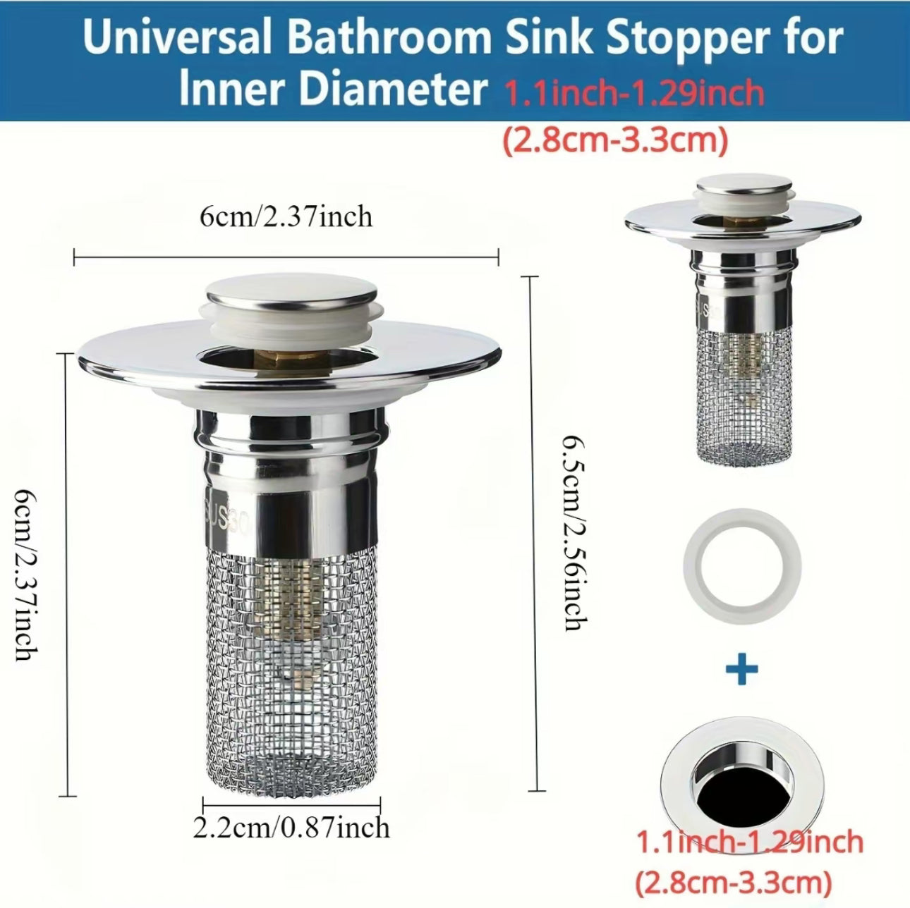 Premium Drain Sink Stopper with Hair Catching Filter