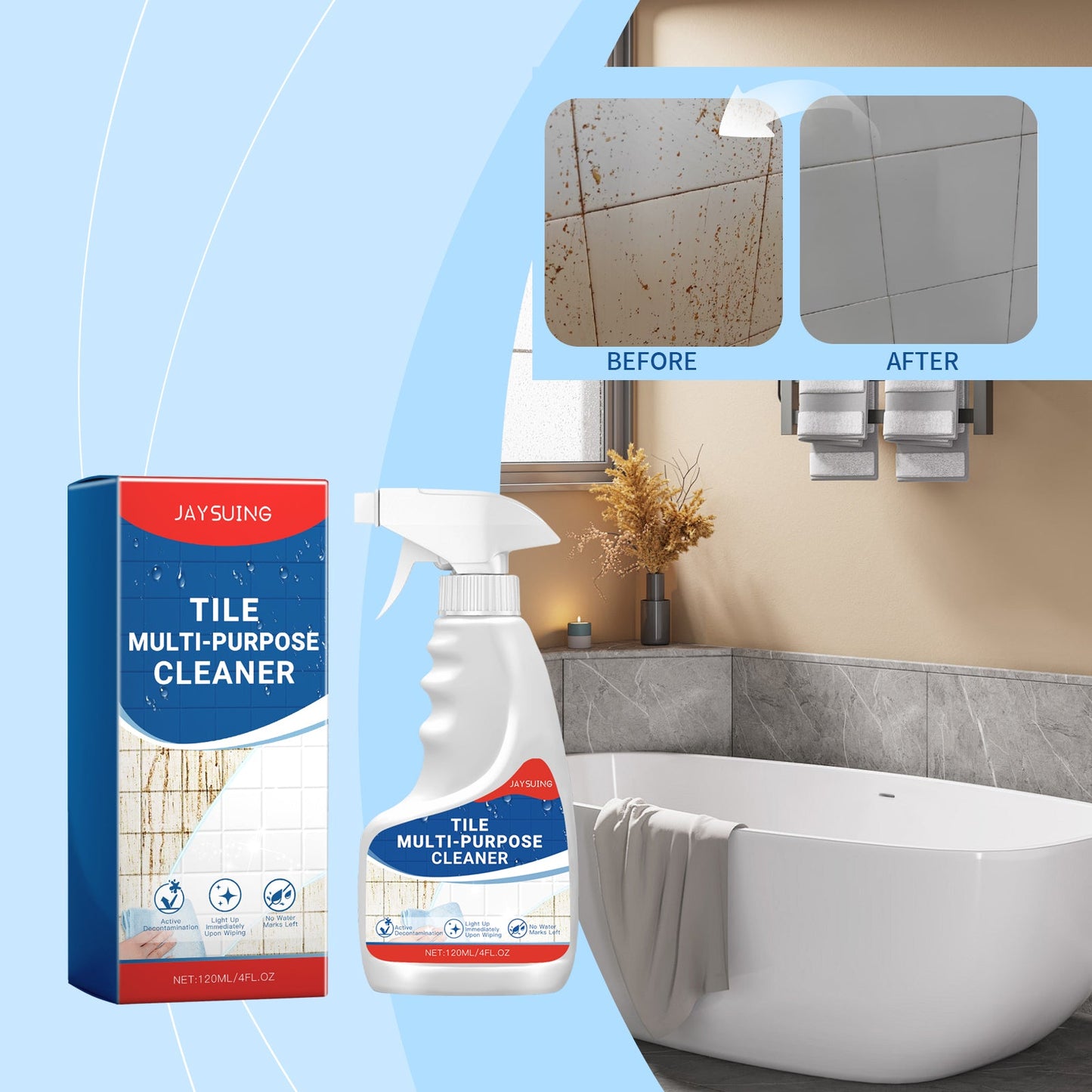 Tile Multi-Purpose Cleaner, Floor Wall Tile Polishing Maintenance Cleaning Decontamination Clean - Korvel