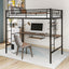 Loft Bed with Desk and Shelf   Space Saving Design Twin - Korvel