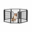 Outdoor dog fence, 8-piece board dog fence. 31 inch portable pet sports fence. Black, 26.3 inches wide x 31.5 inches high. - Korvel