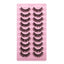 10 Pairs Of Messy Thick Imitation Mink Hair False Eyelashes 3D Stereo Realistic European And American Fried Hair False Eyelashes - Korvel