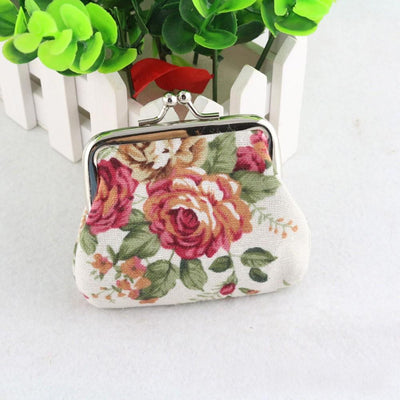 Women Coin Purse Cute Wallet Lady Retro Vintage Flower Small Wallet Hasp Purse Kawaii Bag Clutch Bag Monedero - Korvel
