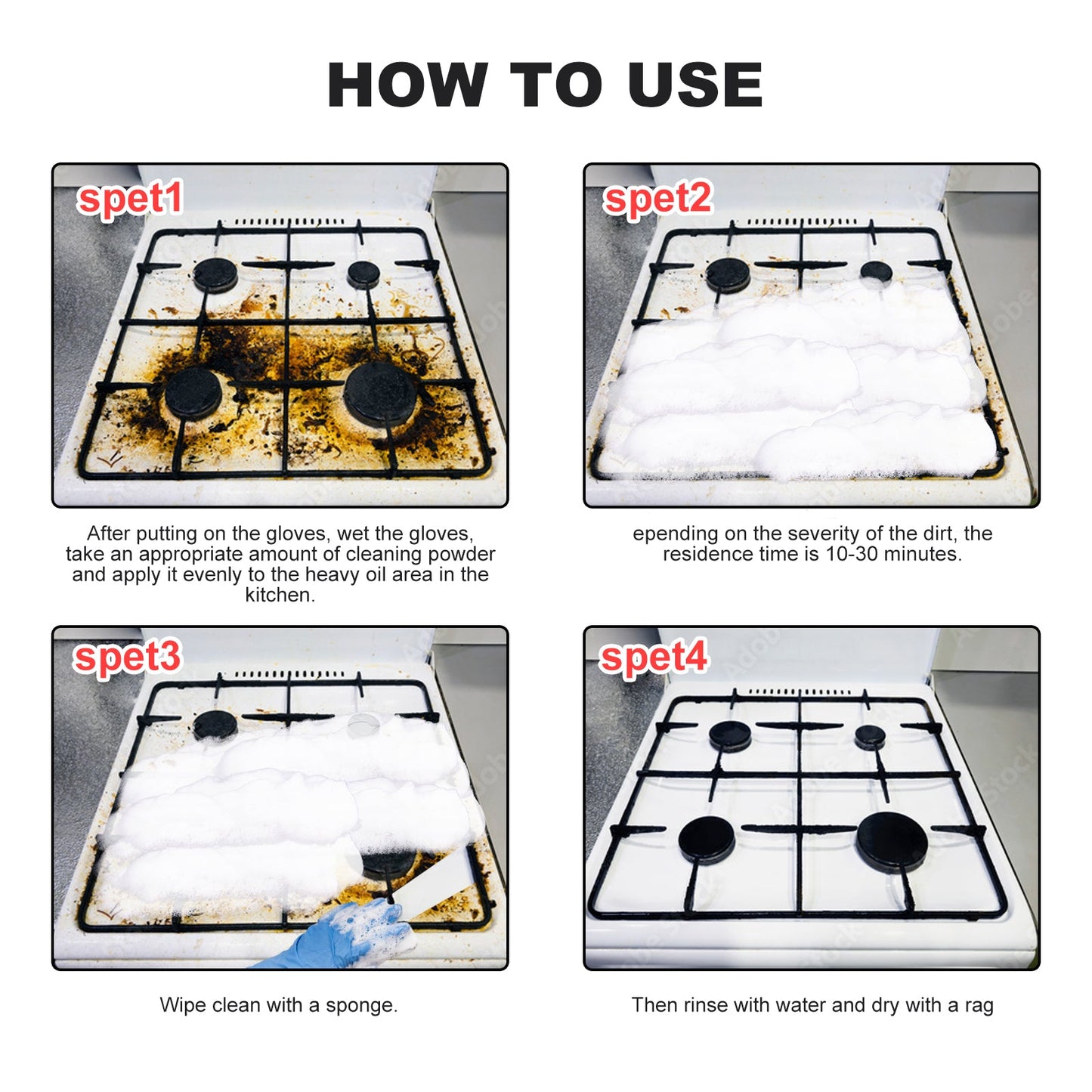 JAKEHOE Protective Kitchen Cleaner, Multi-Purpose Kitchen Stove Hood Heavy Oil Cleaning Dirt - Korvel