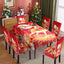 Christmas printed tablecloth, chair cover, waterproof, oil resistant, festive decoration, dining table cloth, chair cover, universal household use - Korvel