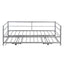 Twin Size Metal Daybed with Adjustable Trundle  Pop Up Trundle  Silver - Korvel