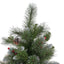9' Glitter Bristle Mixed Hinged Tree with 72 Red Berry and 73 Pine Cones and 2099 tips,Dia:66 - Korvel