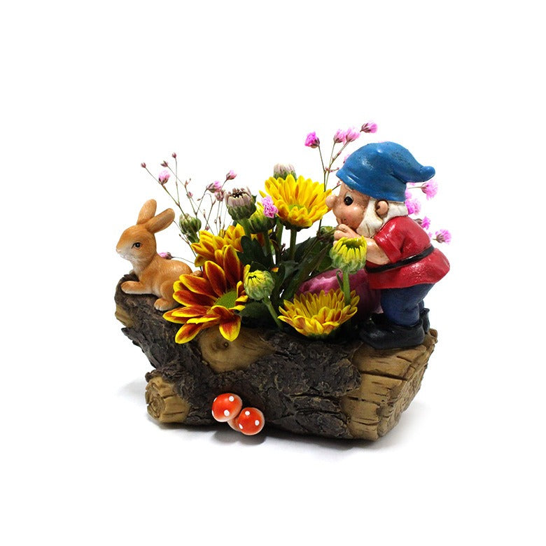 Dwarf Rabbit Flower Pot Decoration Creative Elf Flower Pot Garden Decoration - Korvel