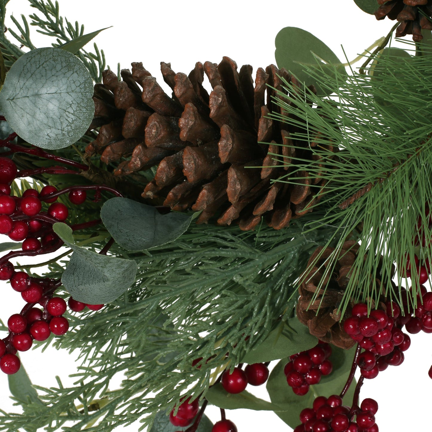 22" Berry, Eucalyptus, and Pinecone Wreath