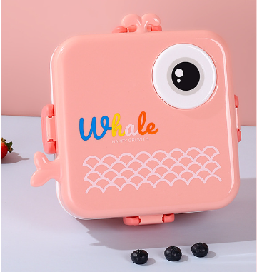 Cute cartoon microwaveable 304 stainless steel double-layer compartment sealed lunch box - Korvel
