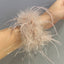 Real Ostrich feather cuff plumes bracelet for women white Cuffs pens Shirt with feathers girls fur cuffs ornament boa plume - Korvel