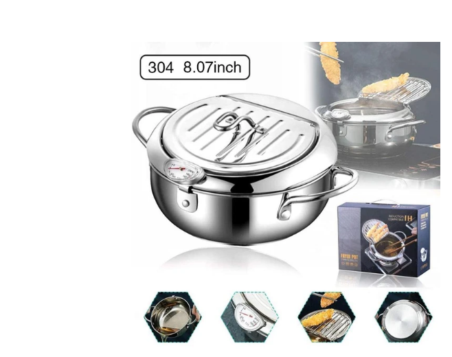 Premium Stainless Steel Tempura Fryer with Temperature Control