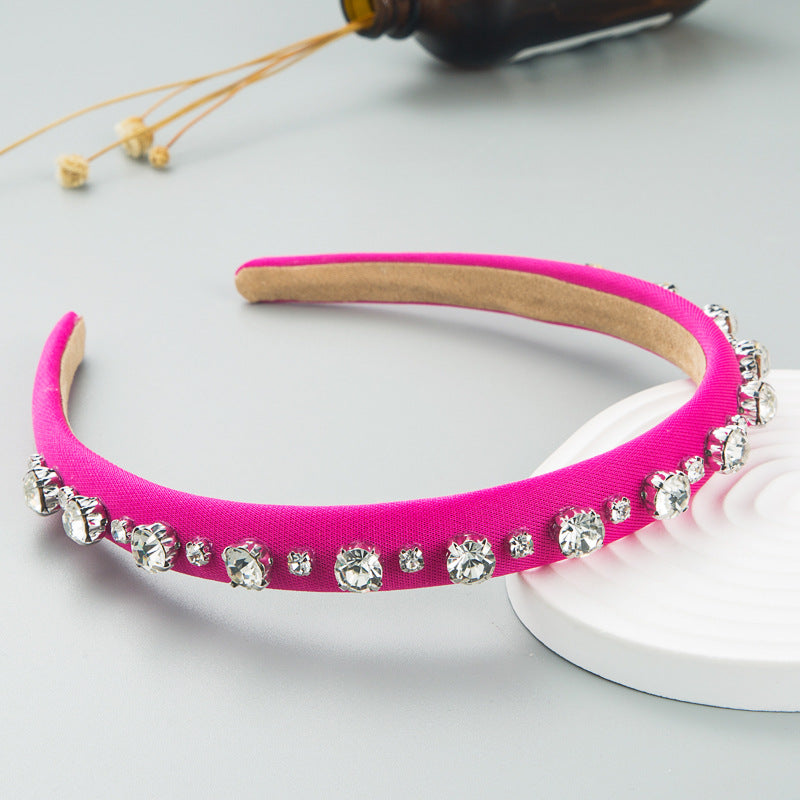 Hair Hoop Fashion Shiny Rhinestone Baroque Hair Hoop Hair Cave Female Korean Trend Thin Edge Hair Band Hair Accessories - Korvel