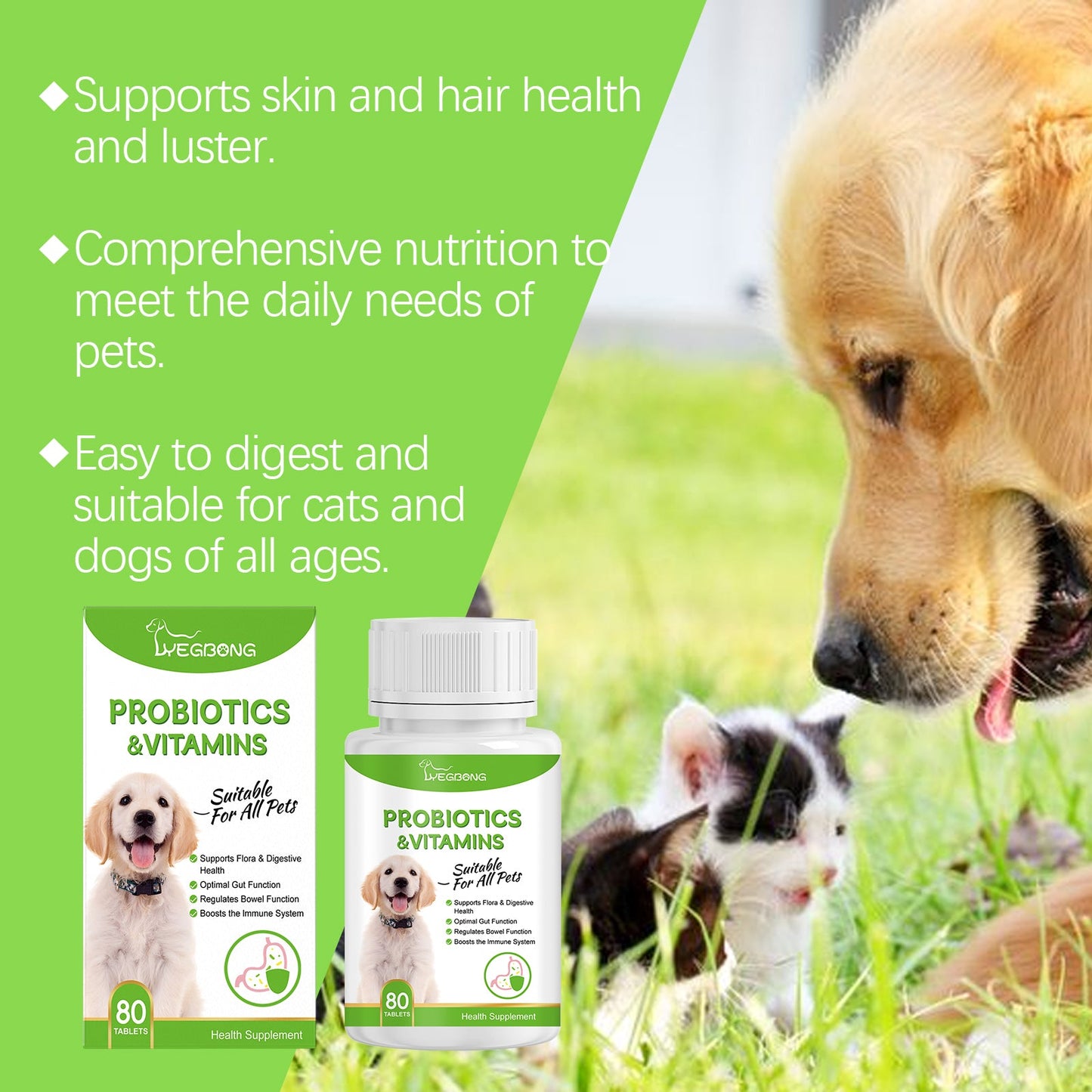 Pet Probiotic Tablets Improve Gut Health And Promote Nutritional Absorption Of Pet Care Supplements - Korvel