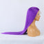 Natural Transition Wig Purple Chemical Fiber Front Lace Long Straight Hair Matte High Temperature Silk Headgear - Korvel