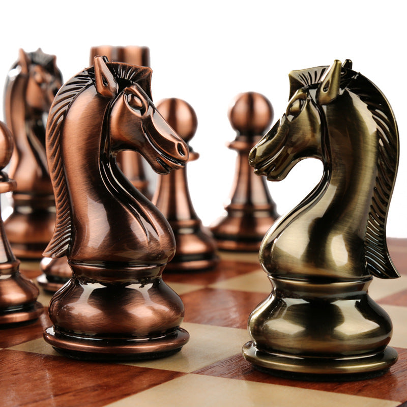 Premium Solid Wood Folding Chessboard with Oversized Pieces