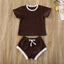 2020 Toddler Baby Boys Girls Summer Clothing Newborn Kids Baby Girls Ribbed Knitted Short Sleeve T-shirts+Shorts Tracksuits Sets - Korvel