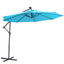 10 FT Solar LED Patio Outdoor Umbrella Hanging Cantilever Umbrella Offset Umbrella Easy Open Adustment with 32 LED Lights - Korvel