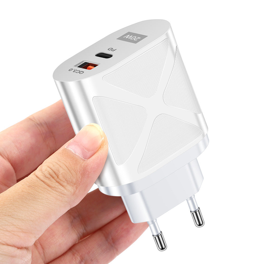 LED luminous PD20W+QC3.0 4A mobile phone charger fast charging dual port fast charging head - Korvel