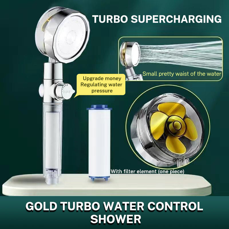 Xiao Man Waist Supercharged Sprinkler Head Dual Turbo Pressurized Propeller Fan Shower Head Shower Head - Korvel