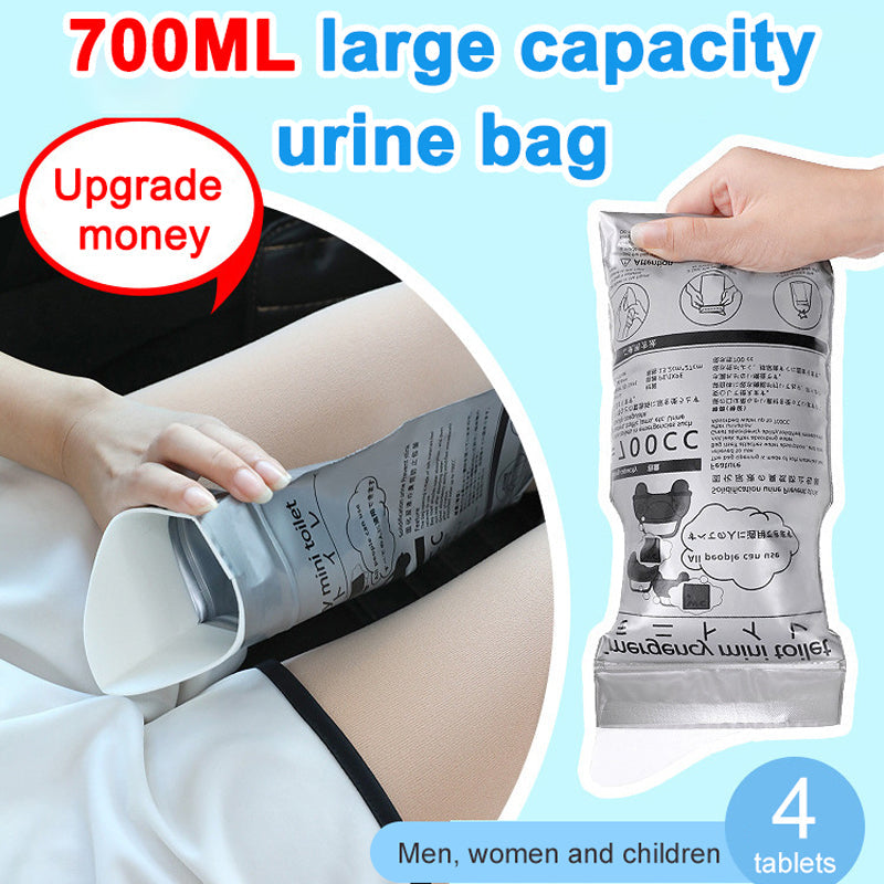 4-Pack Portable Outdoor Urine Bags - 700ml Capacity