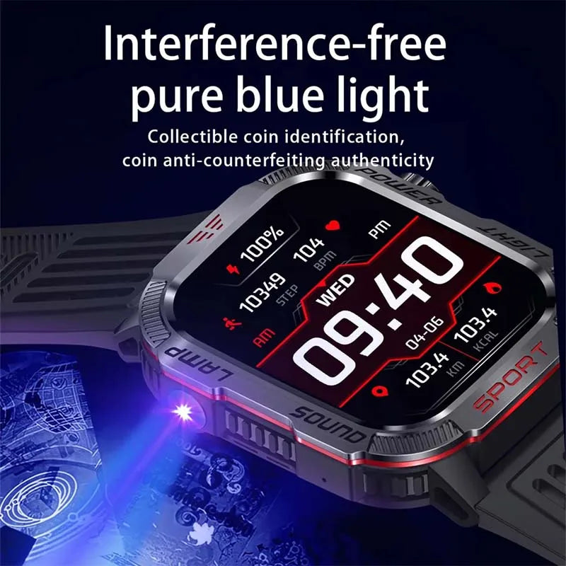 GZYR 2.01" Screen Smart Watch Men Bluetooth Call 600 mAh Sports Waterproof Heart rate Blood Oxygen SmartWatch For Huawei Xiaomi - Korvel