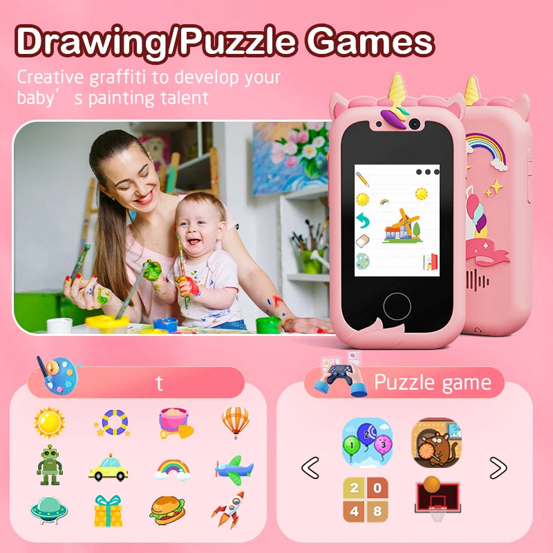 Kids Smart Phone Camera Toy - Touchscreen Learning Device