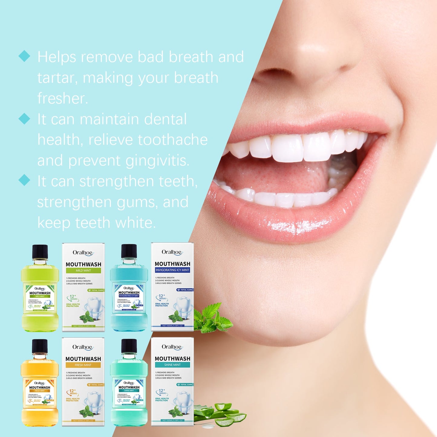 Breath Freshening Mouthwash Fresh Breath Daily Care Teeth Cleaning Odor Mouthwash - Korvel