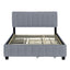 Queen Size Velvet Upholstered Platform Bed with 2 Drawers and 1 Twin XL Trundle- Gray - Korvel