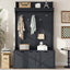 Hall tree with storage desk, entrance desk with drawers and 5 hooks, display rack, dark blue - Korvel