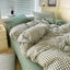 Cotton Dyed Washed Cotton Bedding Set Pure Cotton A Class Flat Sheet Quilt Cover Fitted Sheet Quilt Cover Three-Piece Set Striped - Korvel