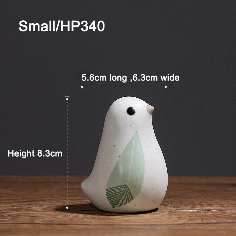 Home decoration small accessories Nordic creative cute ceramic bird ornaments Home living room Wine cabinet Room decoration - Korvel