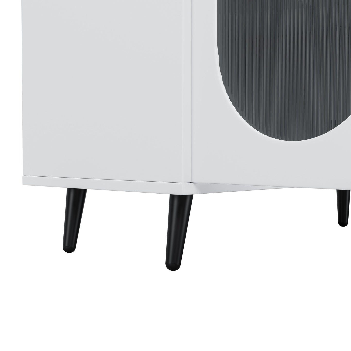 Buffet d'Accent Blanc Moderne avec Portes en Acrylique