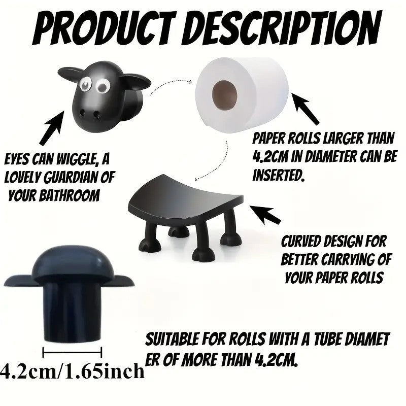 Cute sheep shaped toilet paper holder suitable for fashionable home decoration tissue box storage bathroom accessories decoration rack - Korvel