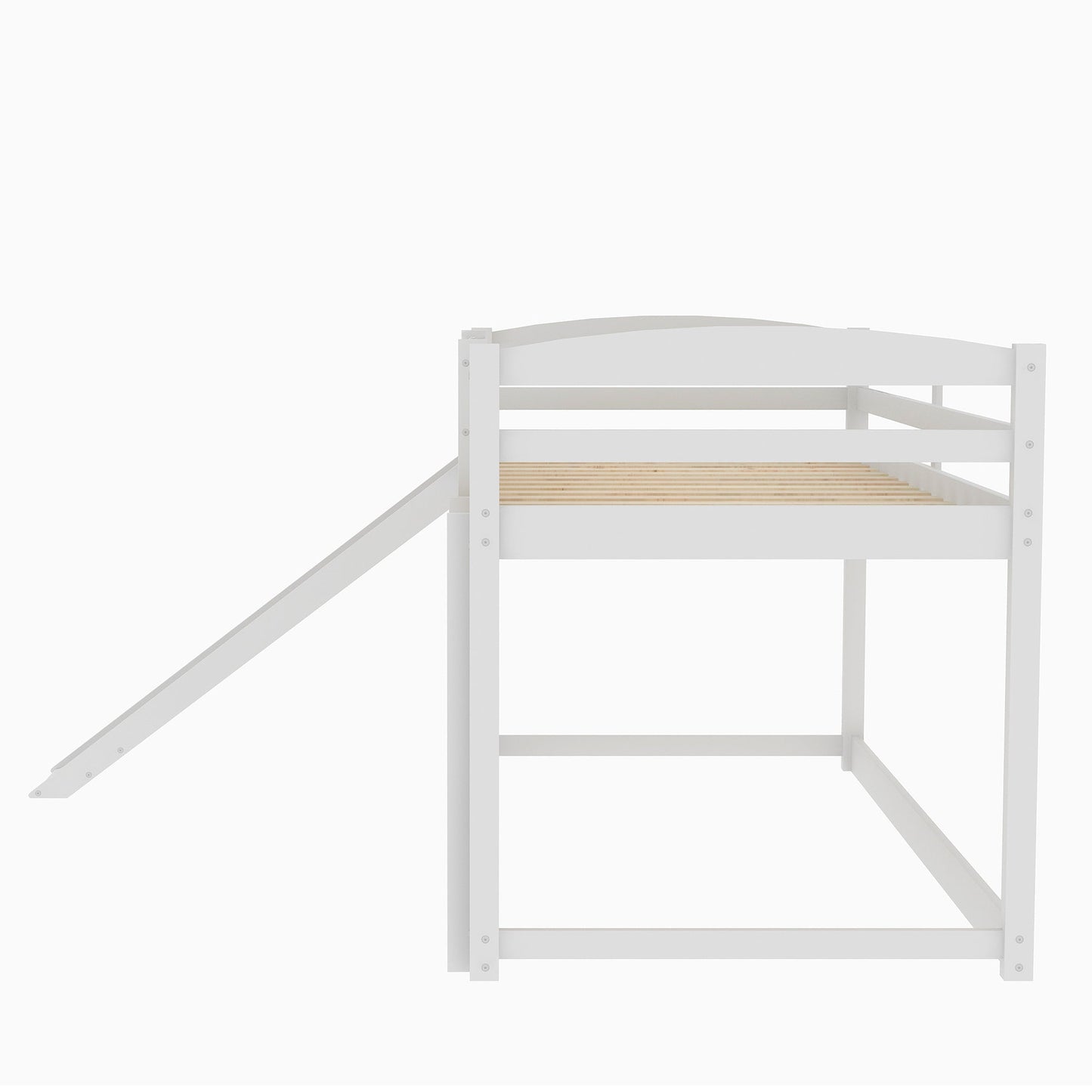 Twin over Twin Bunk Bed with Convertible Slide and Ladder   White - Korvel