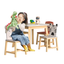 Juego de Mesa y Sillas para Niños de 5 Piezas - Mesa de Madera para Niños con 4 Sillas de Dibujos An