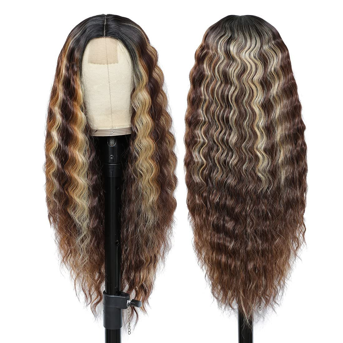 European and American Women's Wig Small Lace Center Deep Wave Long Curly Wig Headband Lace Wigs - Korvel
