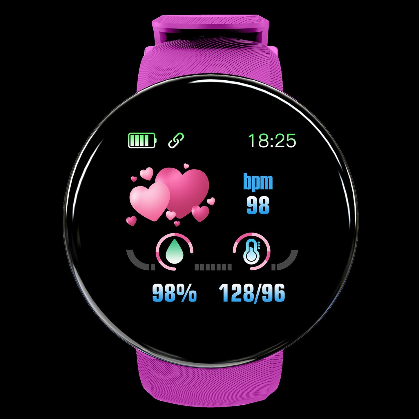 D18 Smart Bracelet Color Round Screen Heart Rate Blood Pressure Sleep Monitoring Pedometer Sports Encyclopedia Star Smart Watch - Korvel