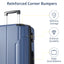Hardshell Luggage Sets 3 Pcs Spinner Suitcase with TSA Lock Lightweight 20''24''28'' Blue + ABS - Korvel