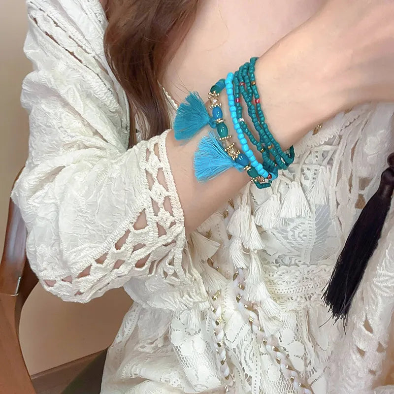 Tassel Rice Bead Bracelet - Korvel