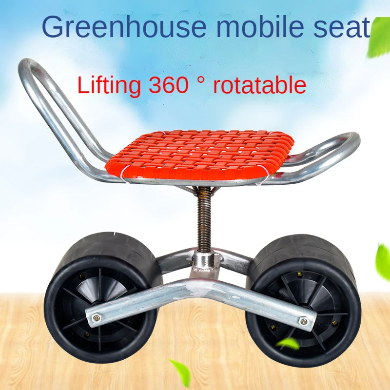 Convenient easy rotated agricultural work seat Garden Shed farm Movable tool stool with wheels - Korvel