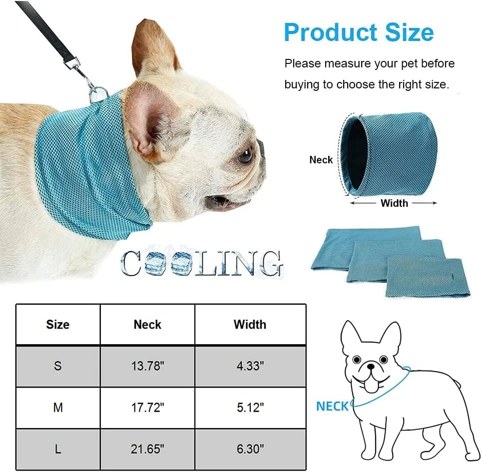Dog Cooling Bandana Ice Pet Cooling Collar for Hiking Traveling Pet Supplies - Korvel