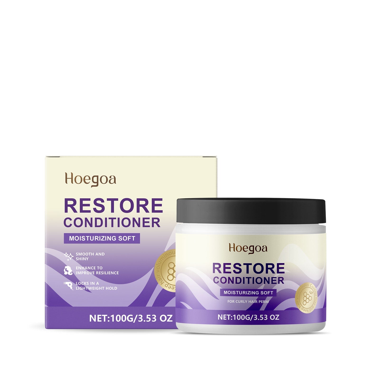 Leave-In Repair Curl Mask Nourishes Frizzy Hair For Natural Curls Repair Voluminous Shine Lasting Styling Cream - Korvel