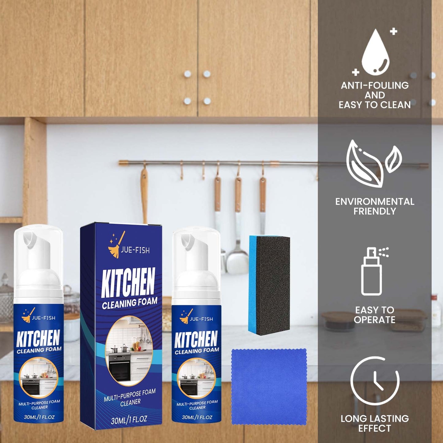 Limpiador de Espuma de Cocina Premium para la Eliminación de Aceites Pesados