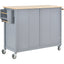 Kitchen Island Cart with Solid Wood Top and Locking Wheels 54.3 Inch Width (Grey Blue) - Korvel